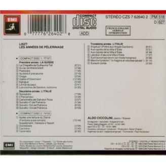 LISZT - Ciccolini - Années de pèlerinage : intégrale..